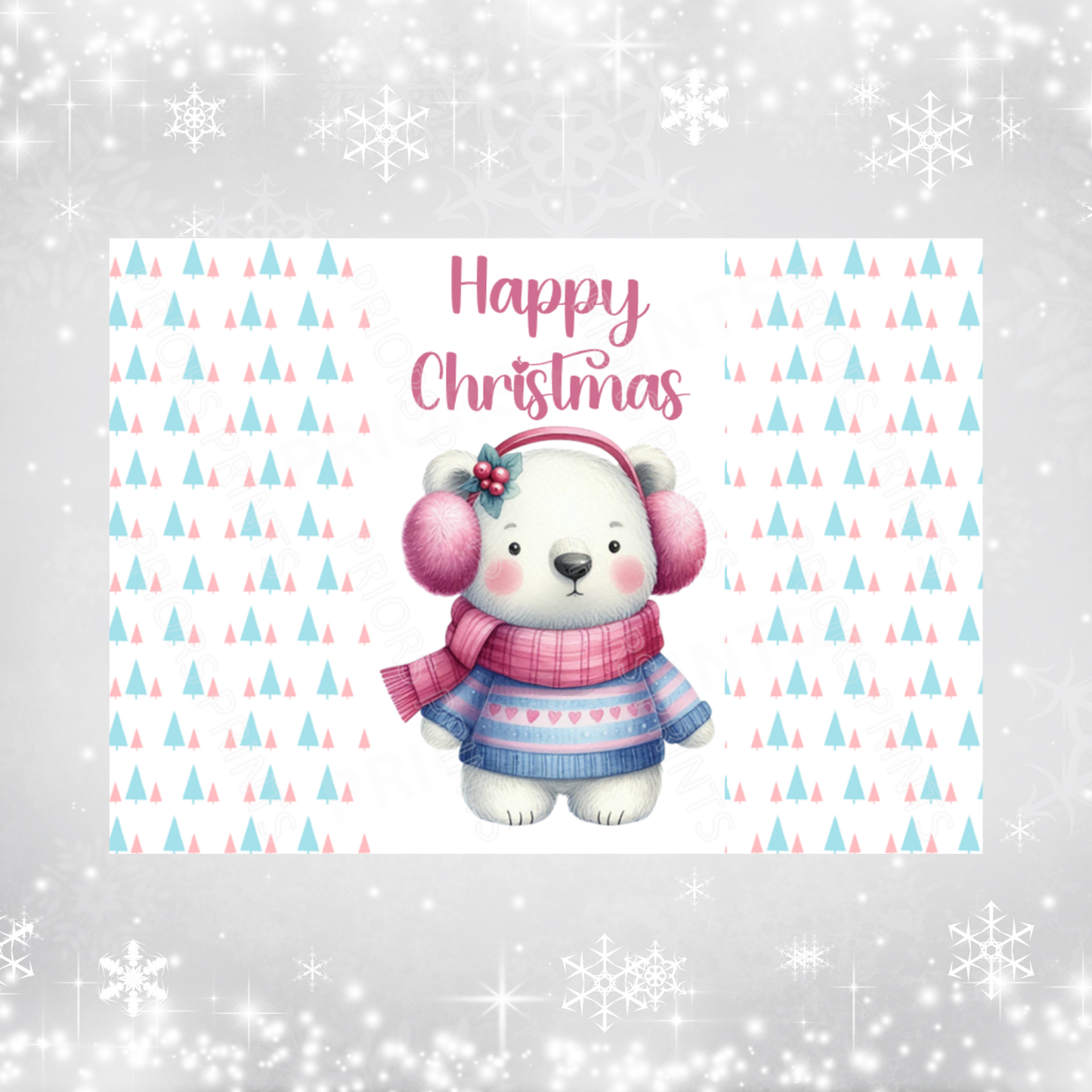 Cute Pastel Christmas Chocolate Bar Wrapper
