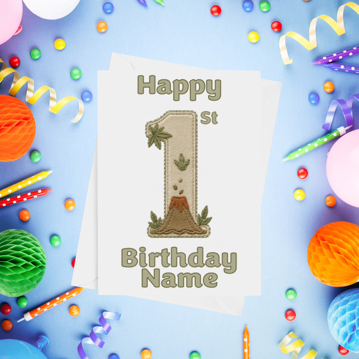 Dino Personalised Birthday Card Ages 1-9