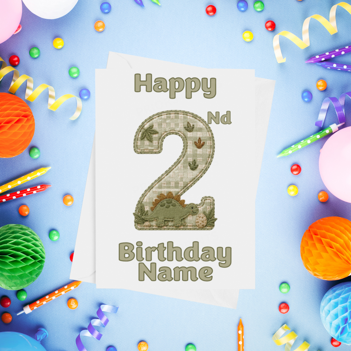 Dino Personalised Birthday Card Ages 1-9