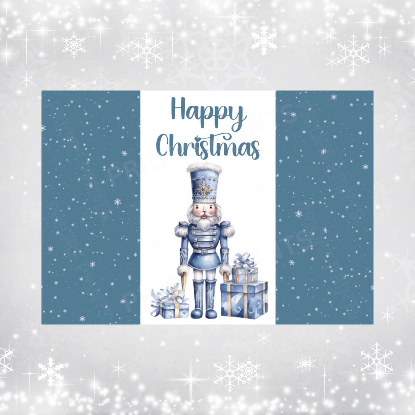 Blue Christmas Chocolate Bar Wrapper