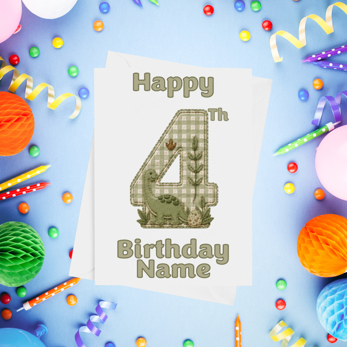 Dino Personalised Birthday Card Ages 1-9