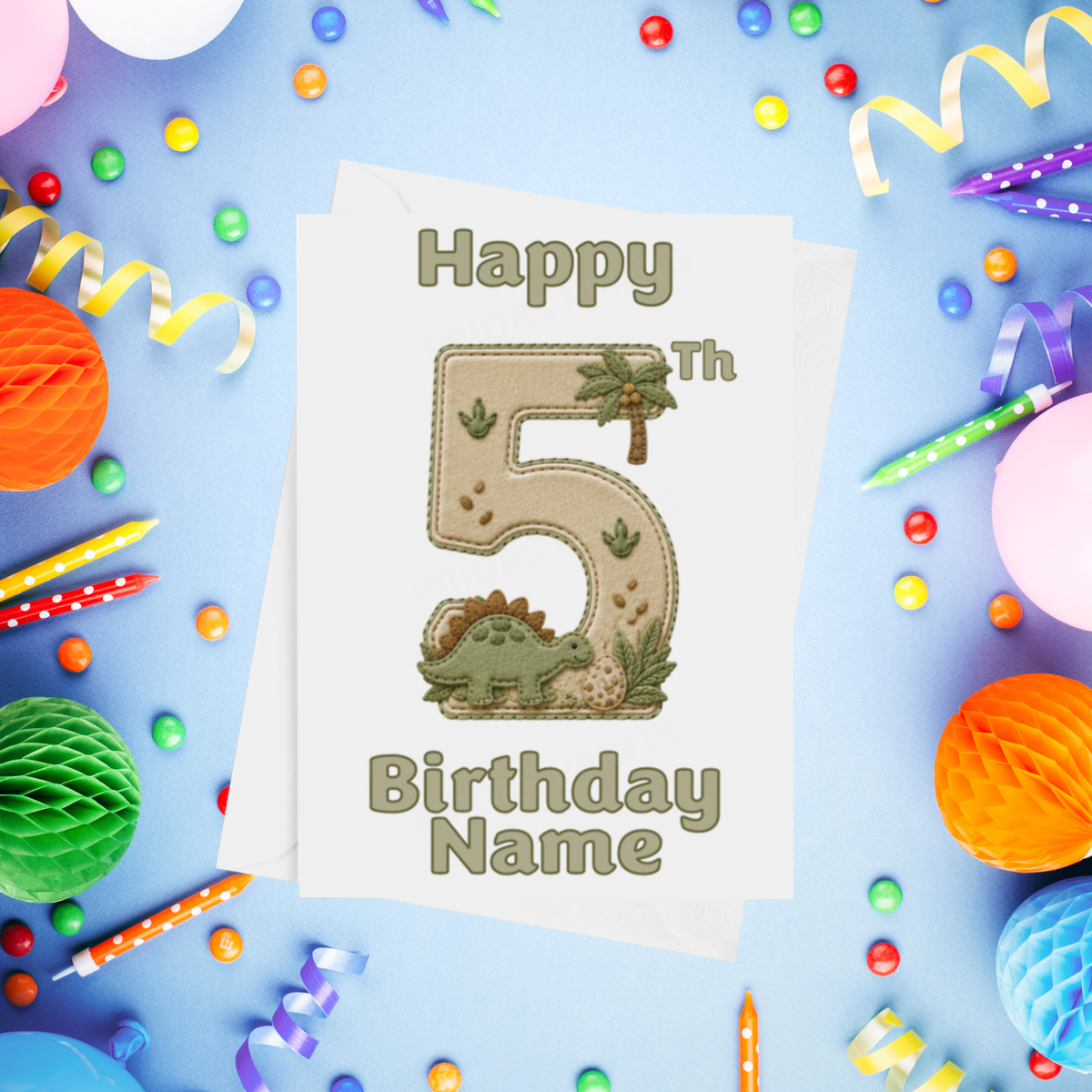 Dino Personalised Birthday Card Ages 1-9