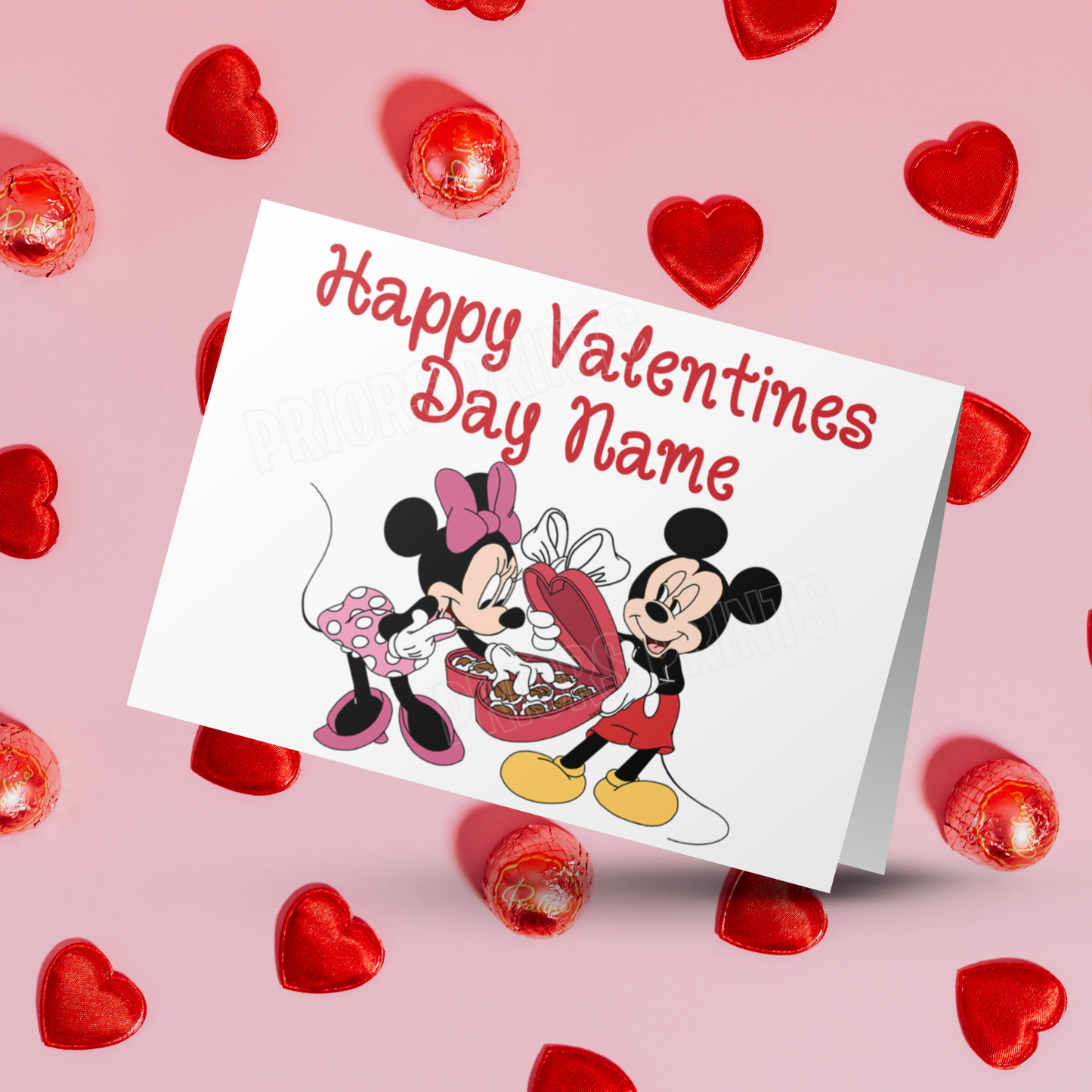 Personalised Mickey & Minnie Mouse Valentines Day Cards