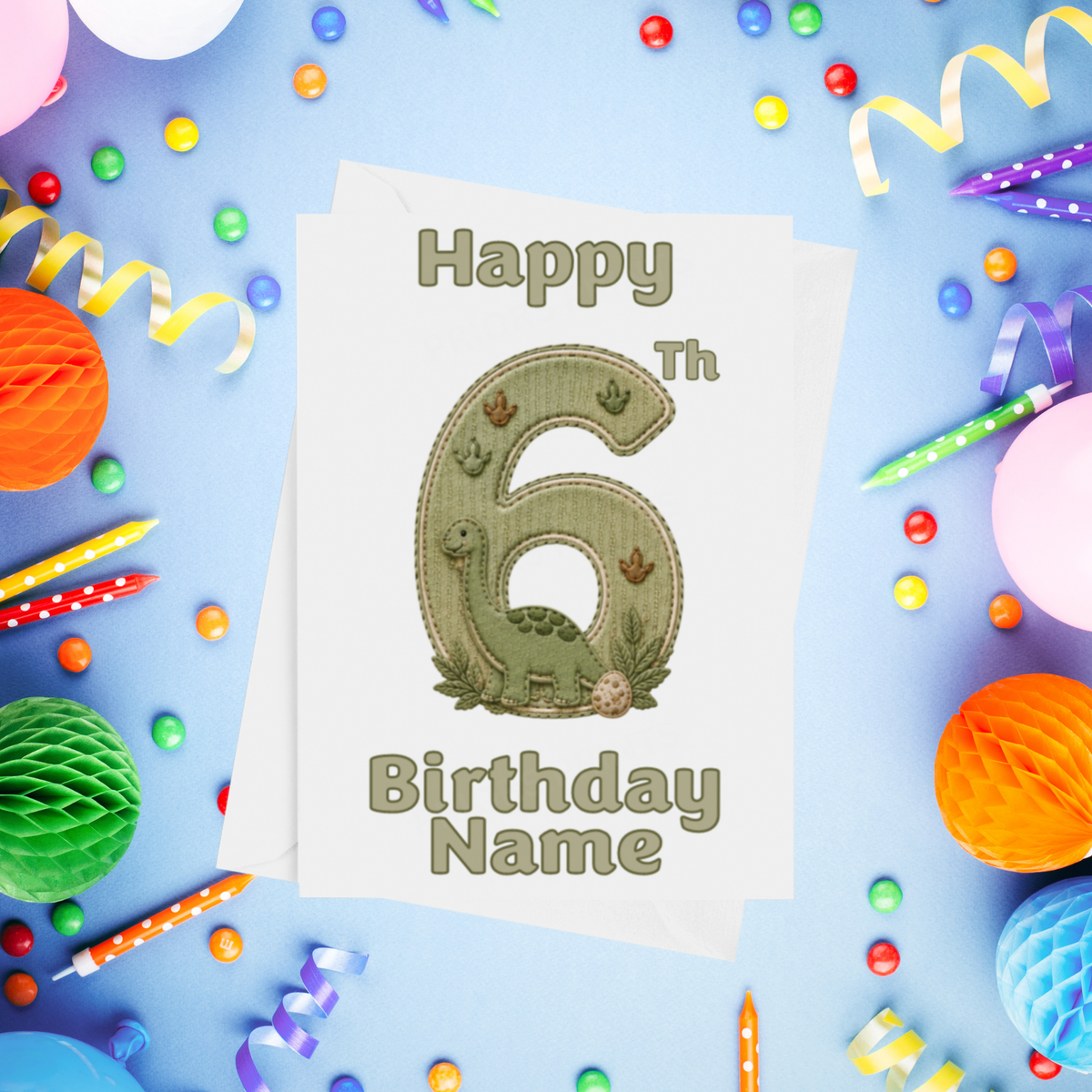 Dino Personalised Birthday Card Ages 1-9