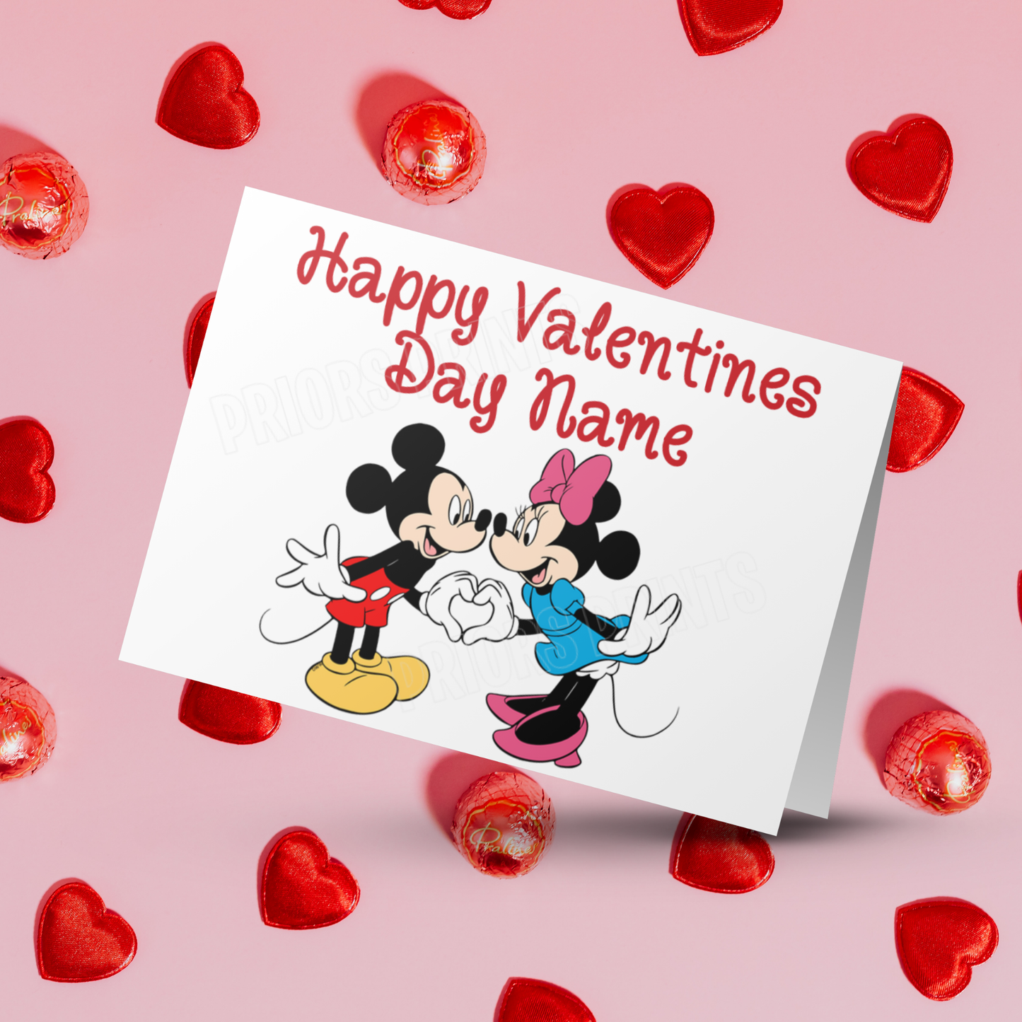 Personalised Mickey & Minnie Mouse Valentines Day Cards