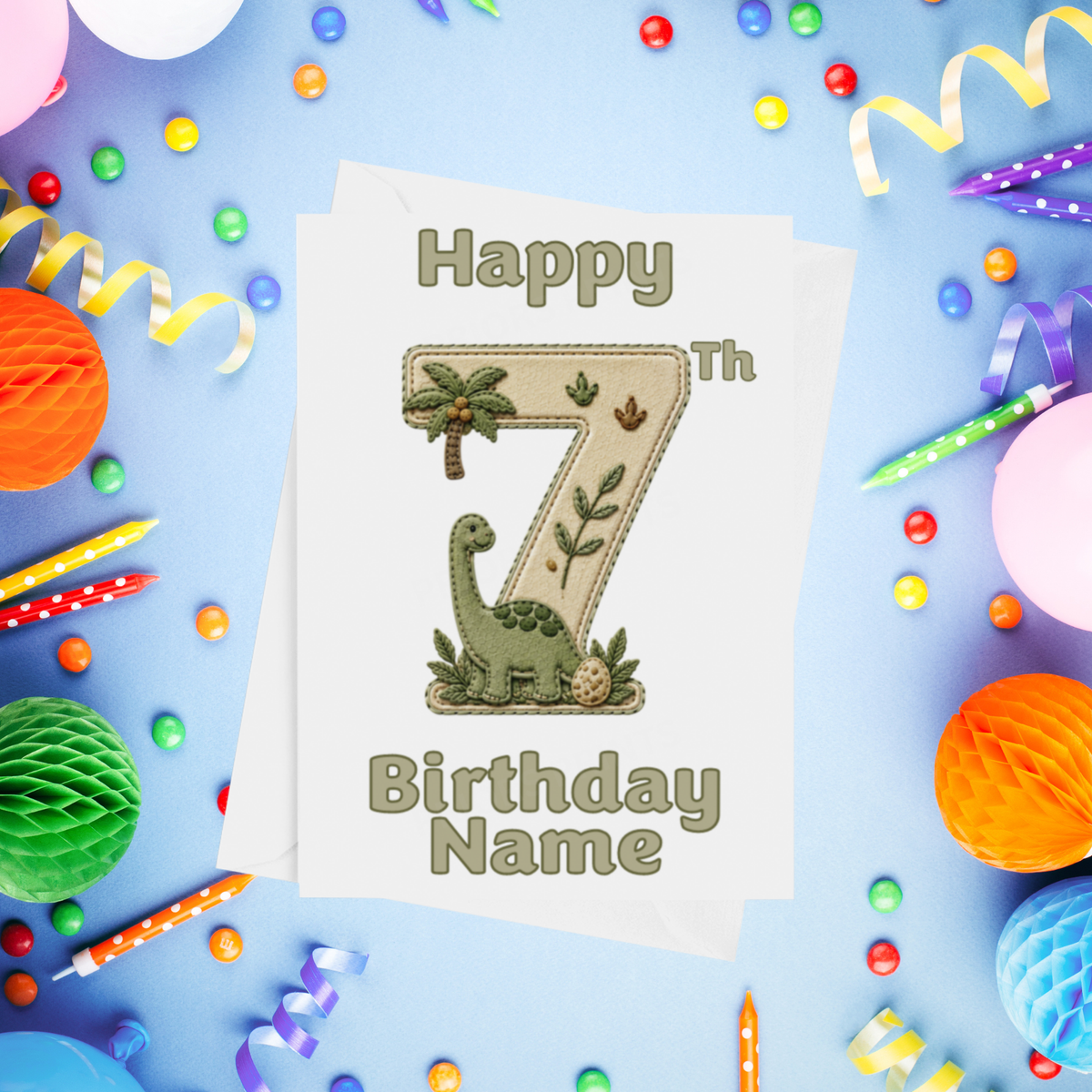 Dino Personalised Birthday Card Ages 1-9