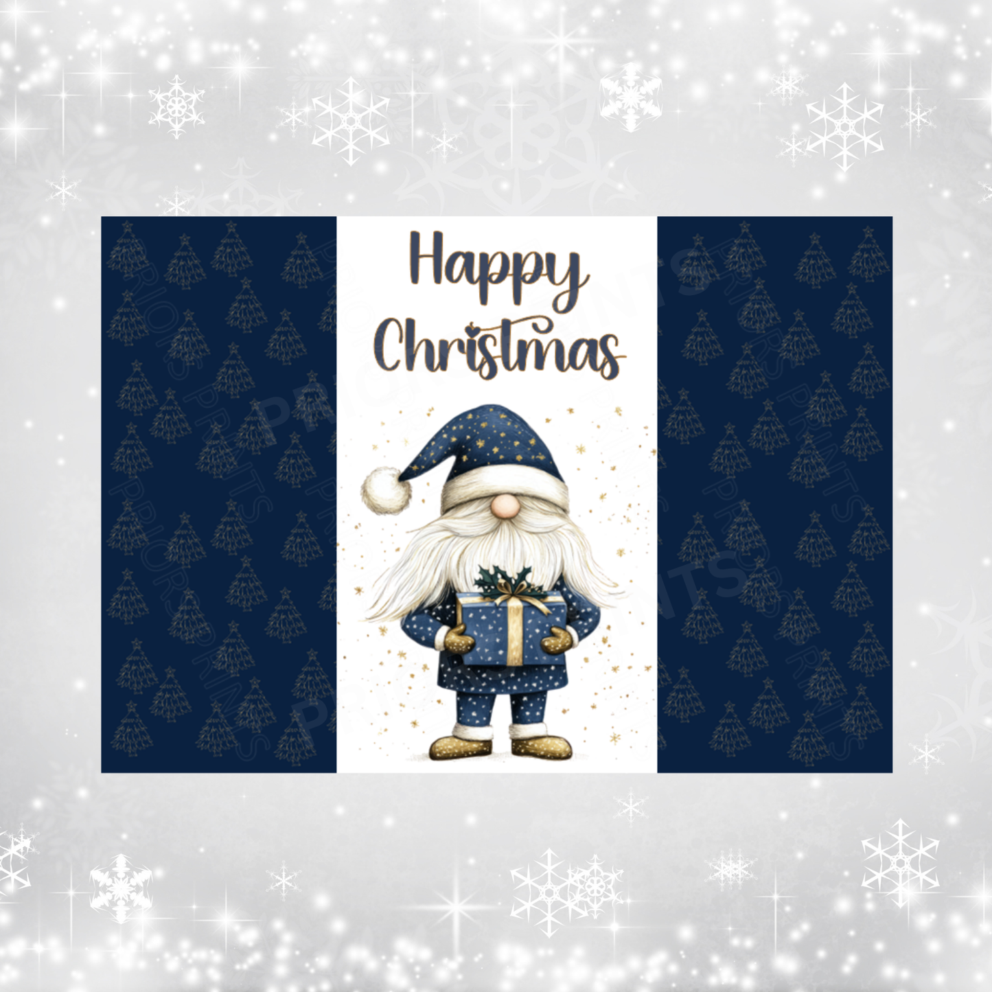 Navy & Gold Christmas Chocolate Bar Wrapper