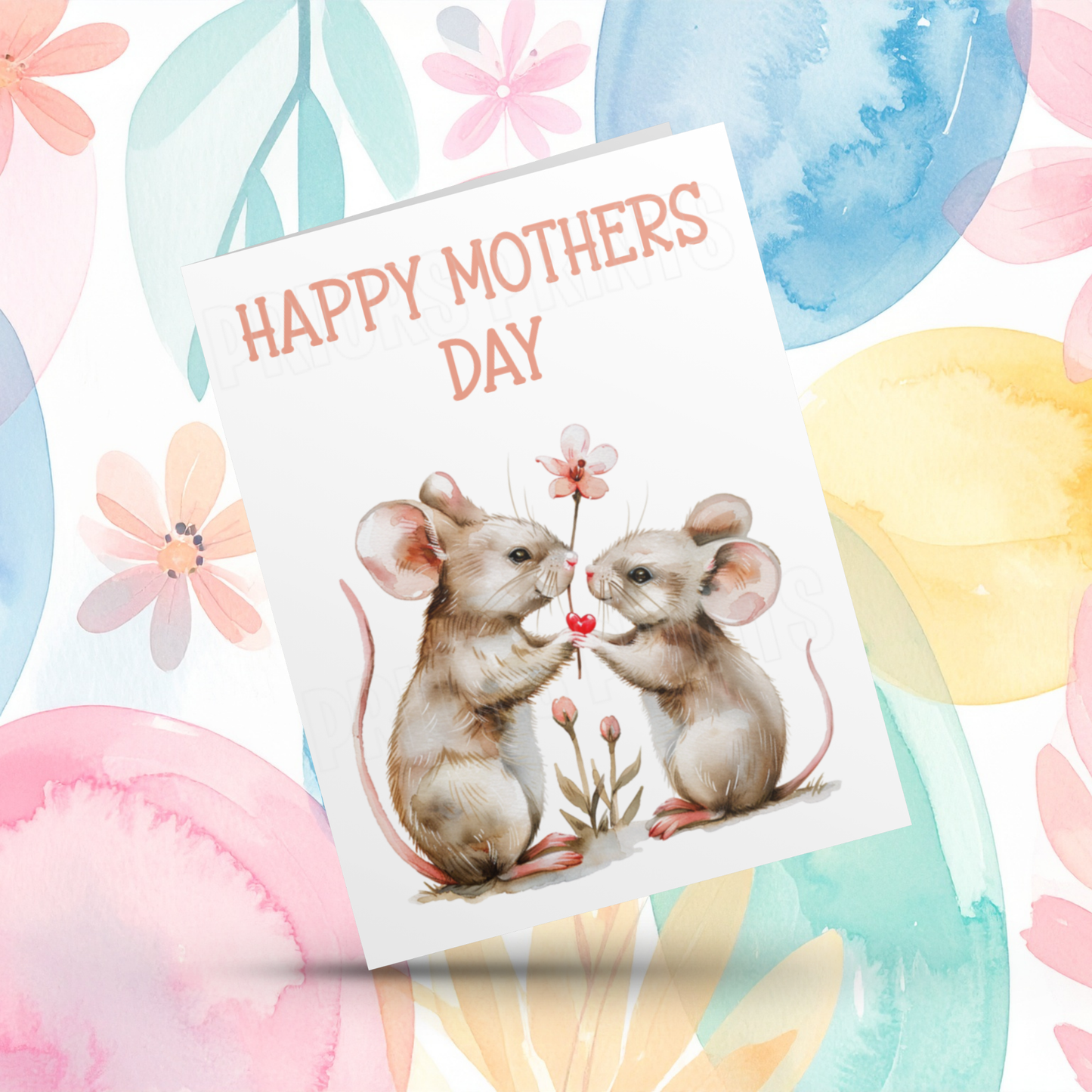 Cute Animals with Babies Happy Mothers Day Card