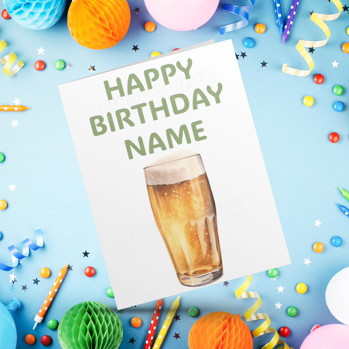 Personalised Beer Birthday Card