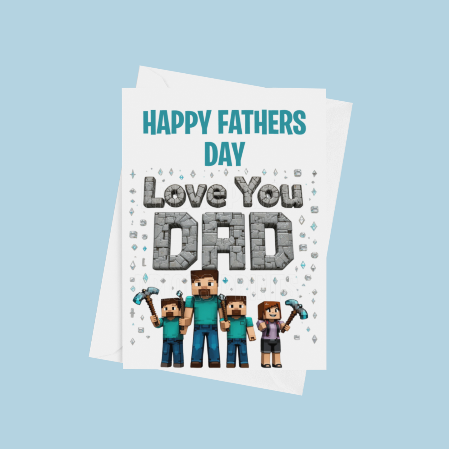 Minecraft Fathers Day Card