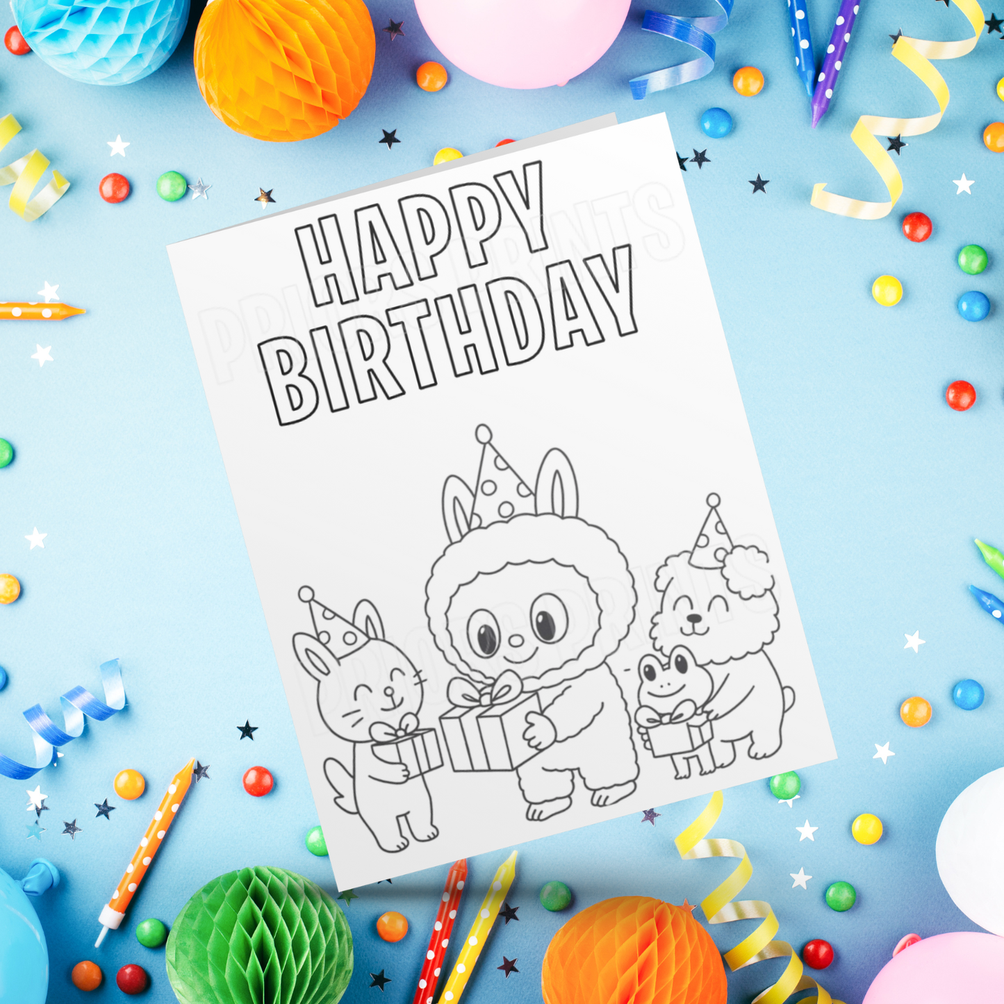 Colour Your Own Labubu Birthday Card