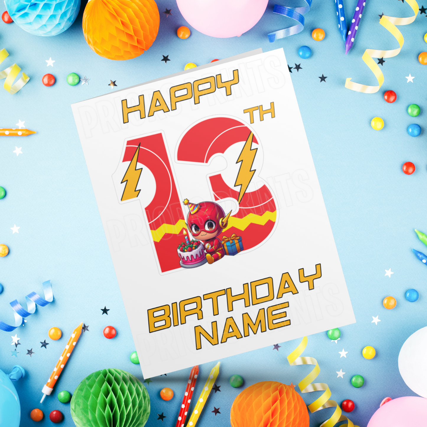 Personalised The Flash Birthday Card with Age 1-20 Years (Marvel)