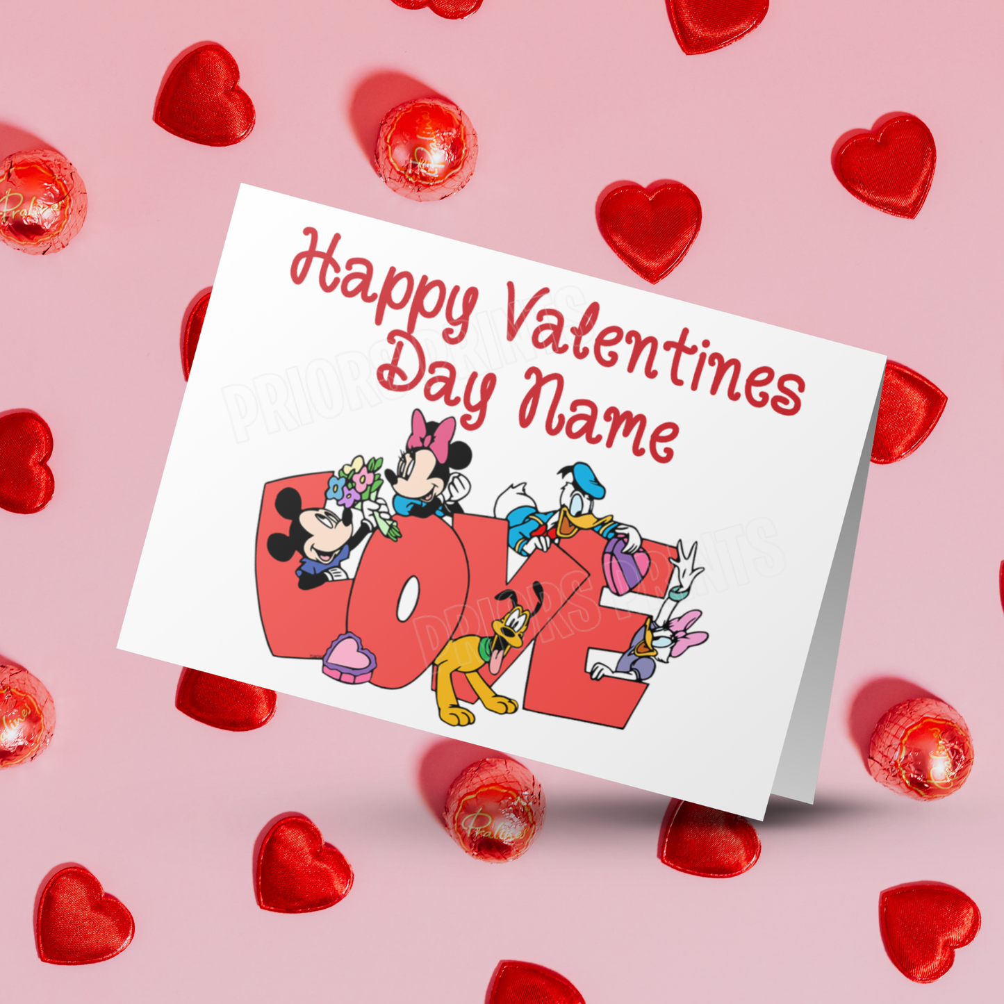 Mickey Mouse & Friends Personalised Valentines Day Card I Minnie Mouse I Donald Duck I Daisy Duck I Pluto I Goofy I Disney