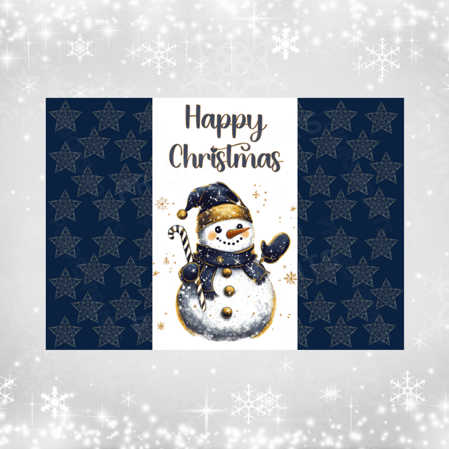 Navy & Gold Christmas Chocolate Bar Wrapper