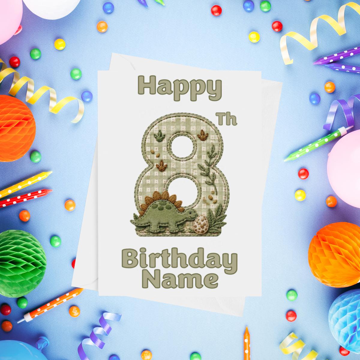Dino Personalised Birthday Card Ages 1-9