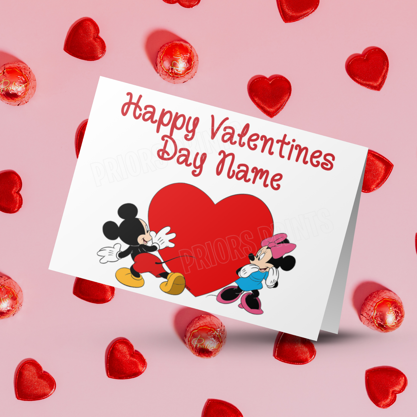 Personalised Mickey & Minnie Mouse Valentines Day Cards