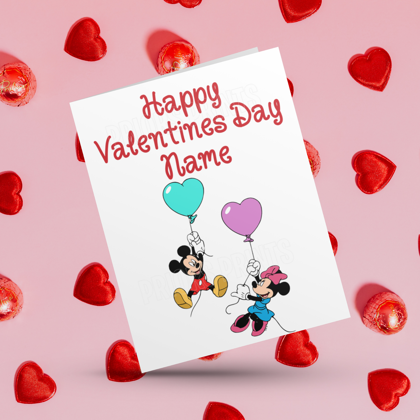 Personalised Mickey & Minnie Mouse Valentines Day Cards