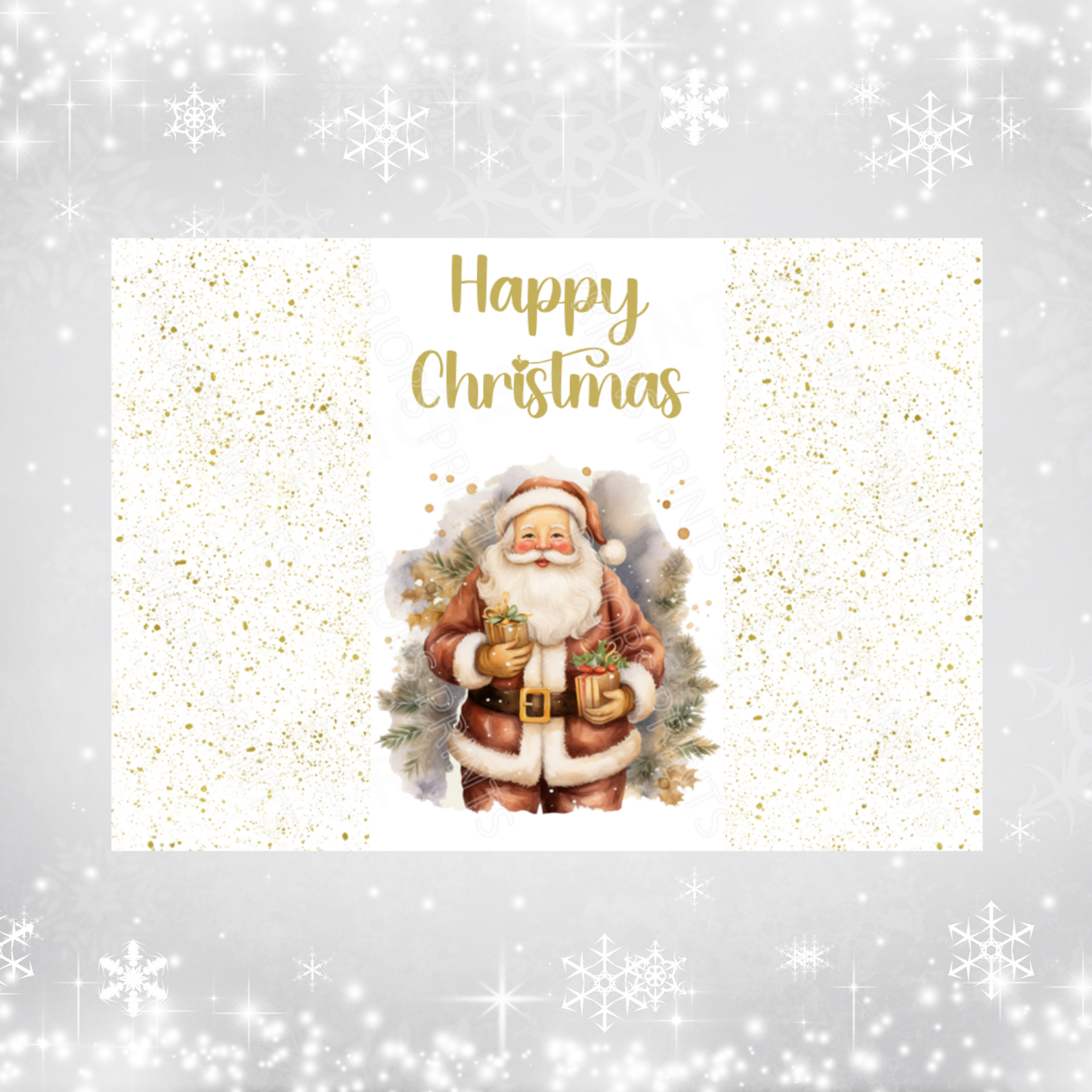Gold Christmas Chocolate Bar Wrapper