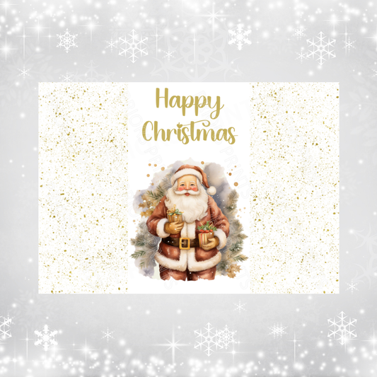Gold Christmas Chocolate Bar Wrapper