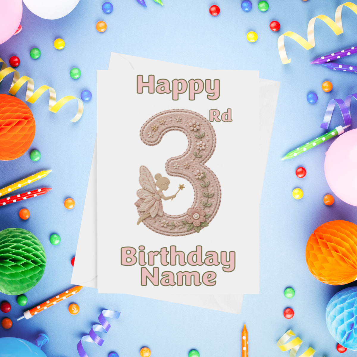 Fairy Personalised Birthday Card Ages 1-9