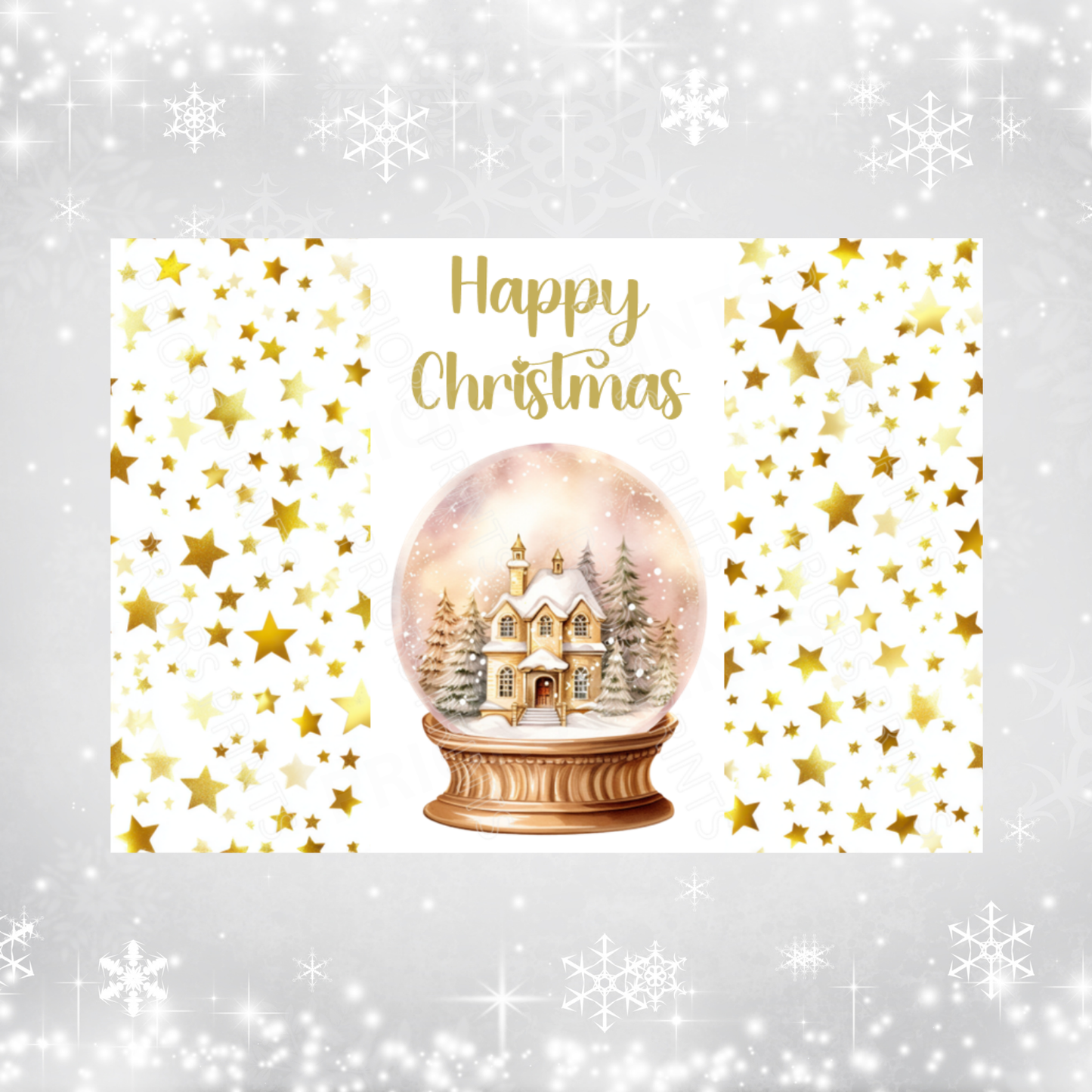 Gold Christmas Chocolate Bar Wrapper