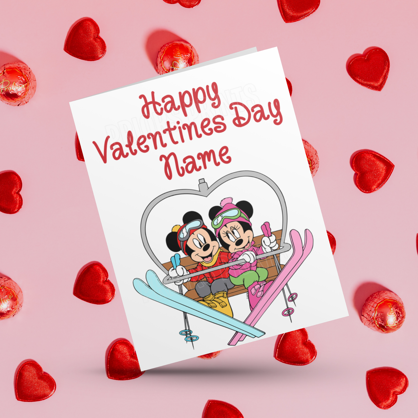 Personalised Mickey & Minnie Mouse Valentines Day Cards