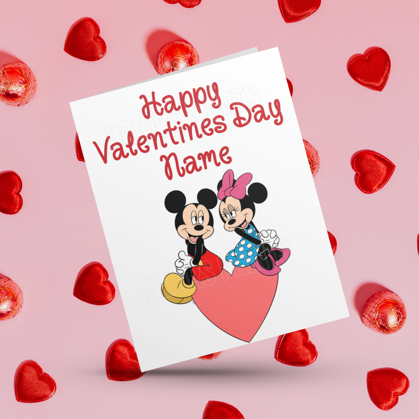 Personalised Mickey & Minnie Mouse Valentines Day Cards