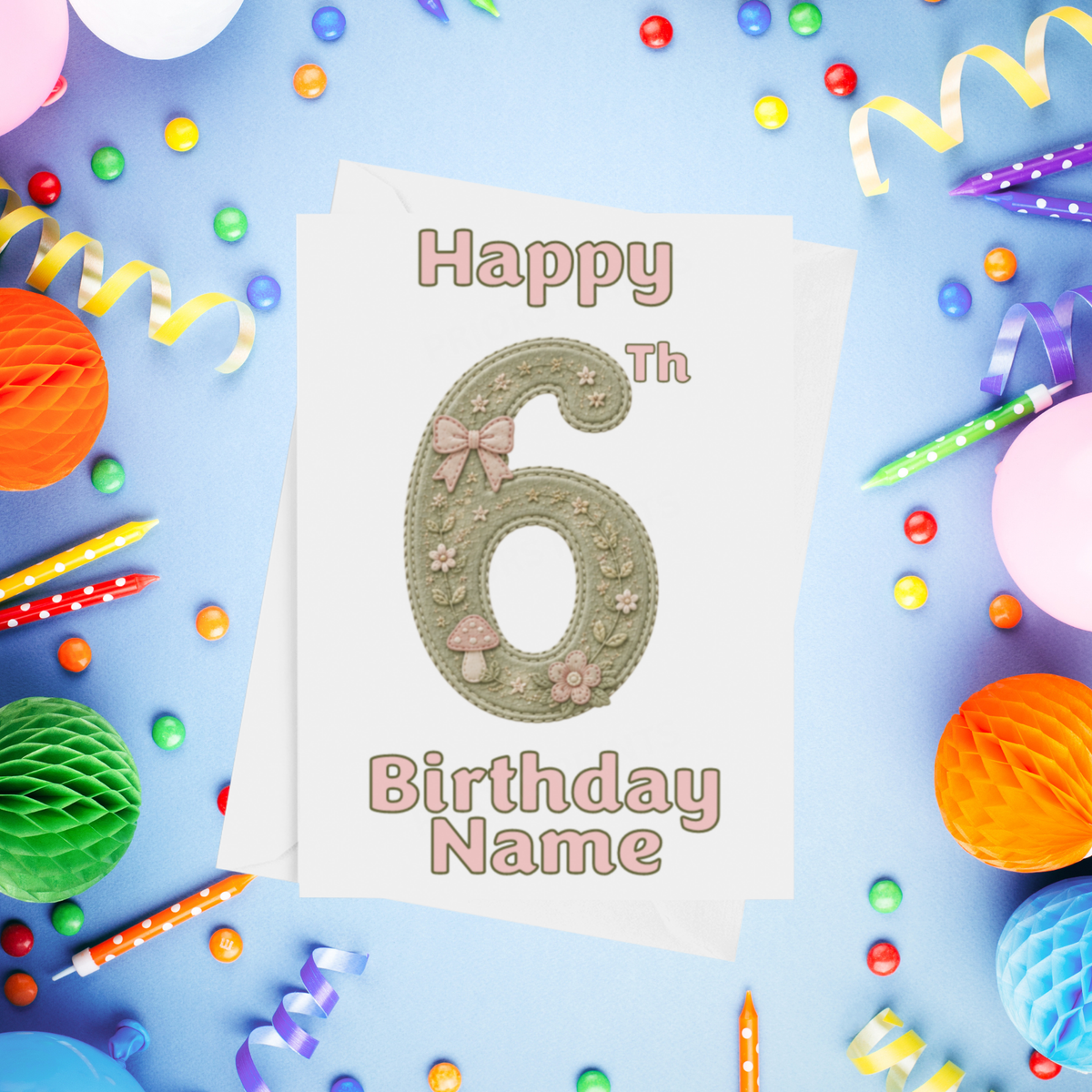 Fairy Personalised Birthday Card Ages 1-9