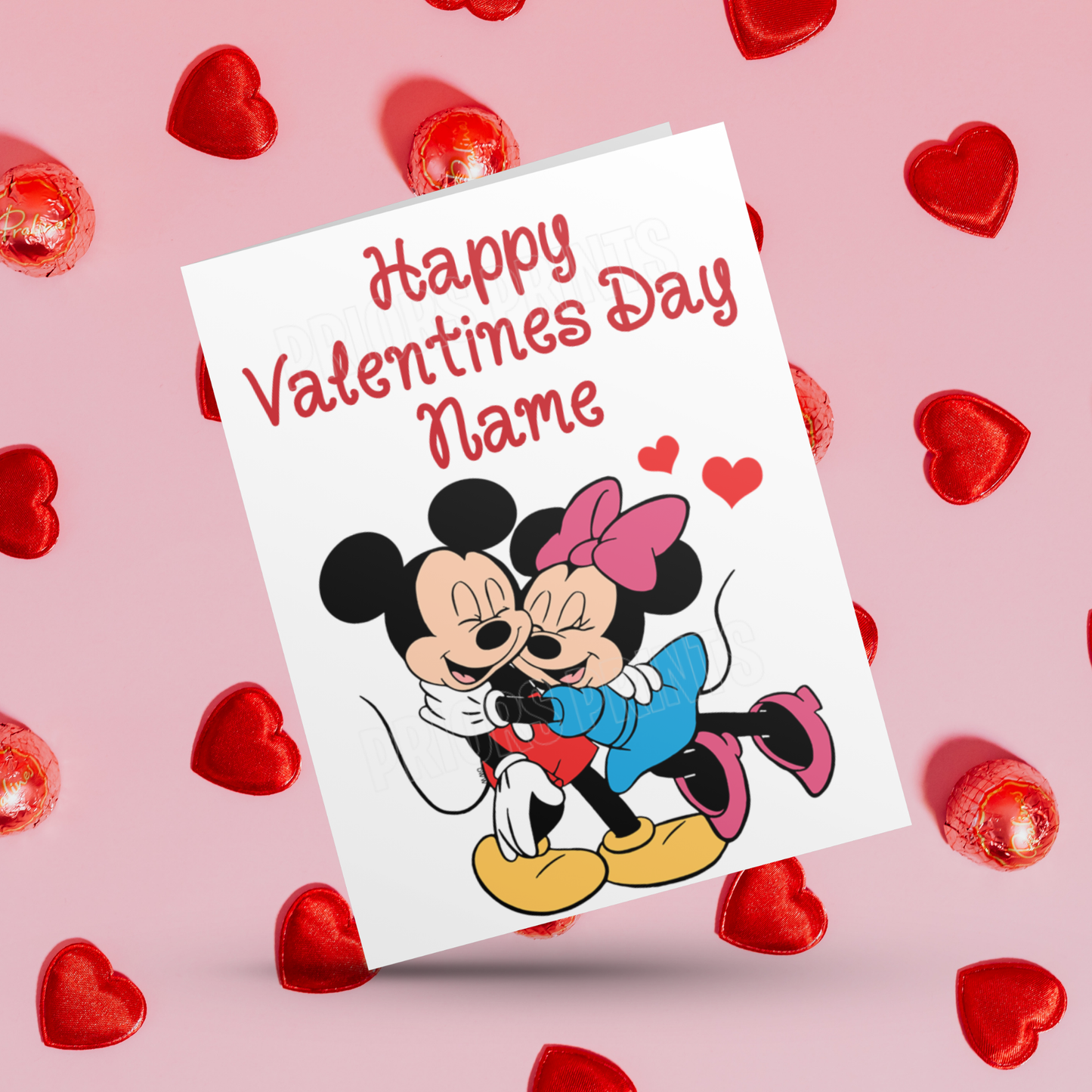 Personalised Mickey & Minnie Mouse Valentines Day Cards