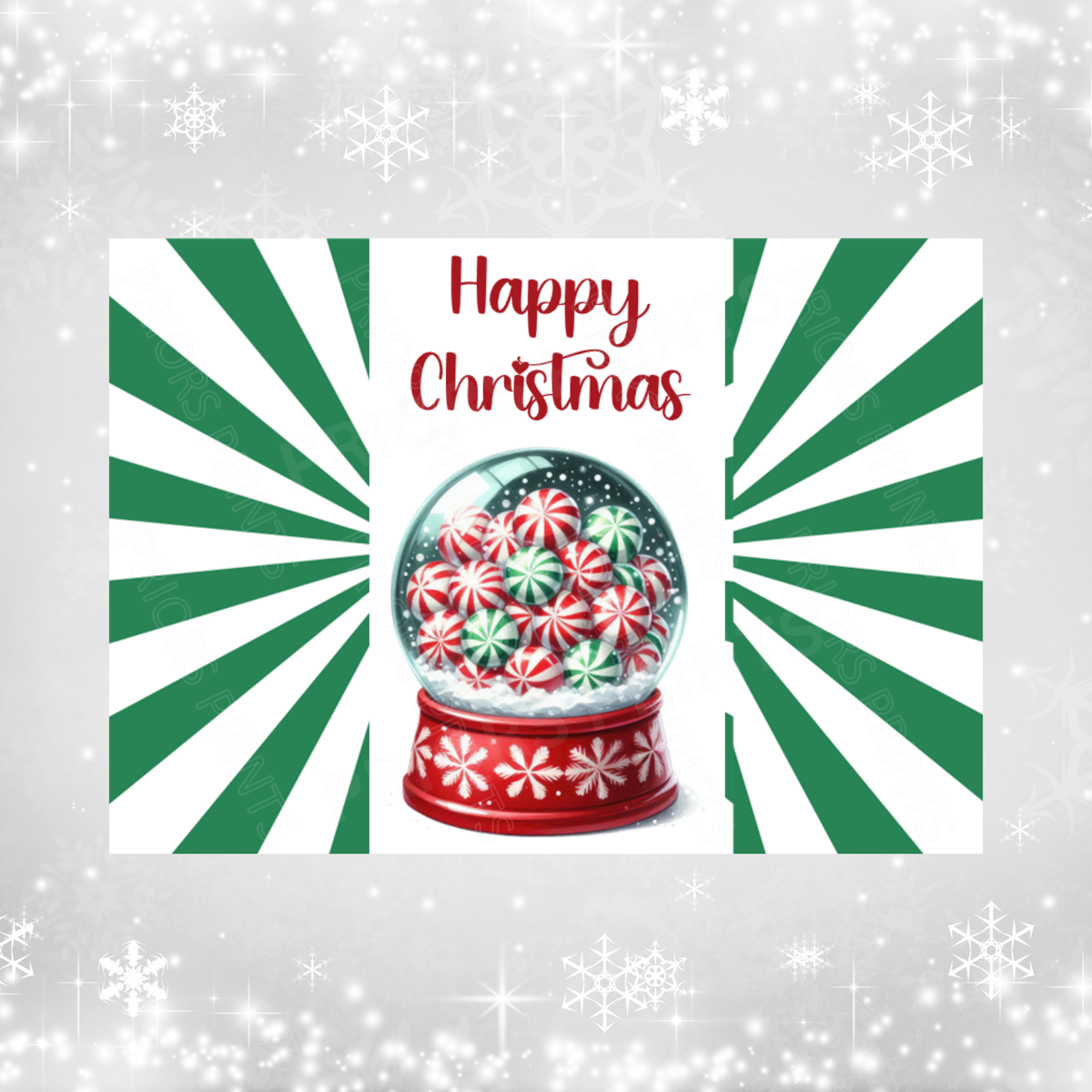 Green Christmas Chocolate Bar Wrapper