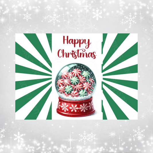 Green Christmas Chocolate Bar Wrapper