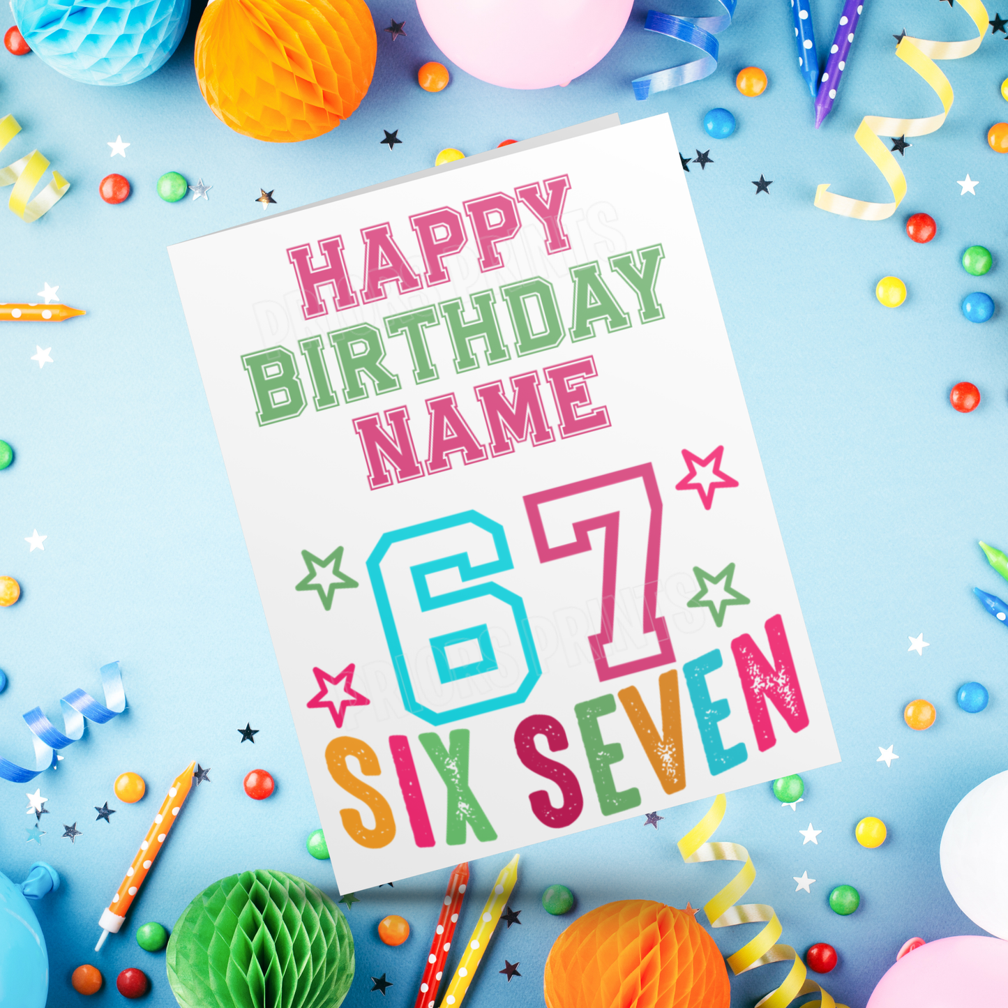 Six Seven Personalised Birthday Card 67 I Sixseven I 6 7