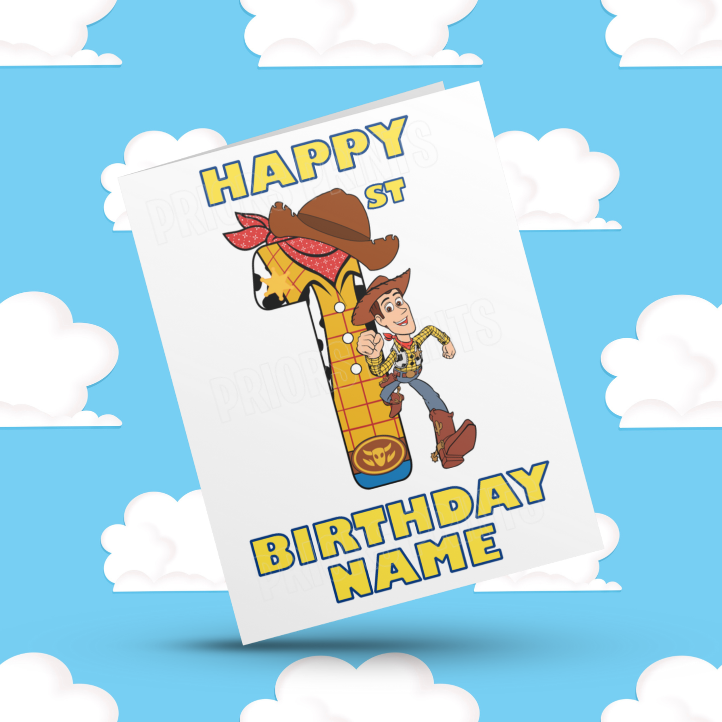 Personalised Woody Birthday Card with Age 1-20 Years (Toy Story)
