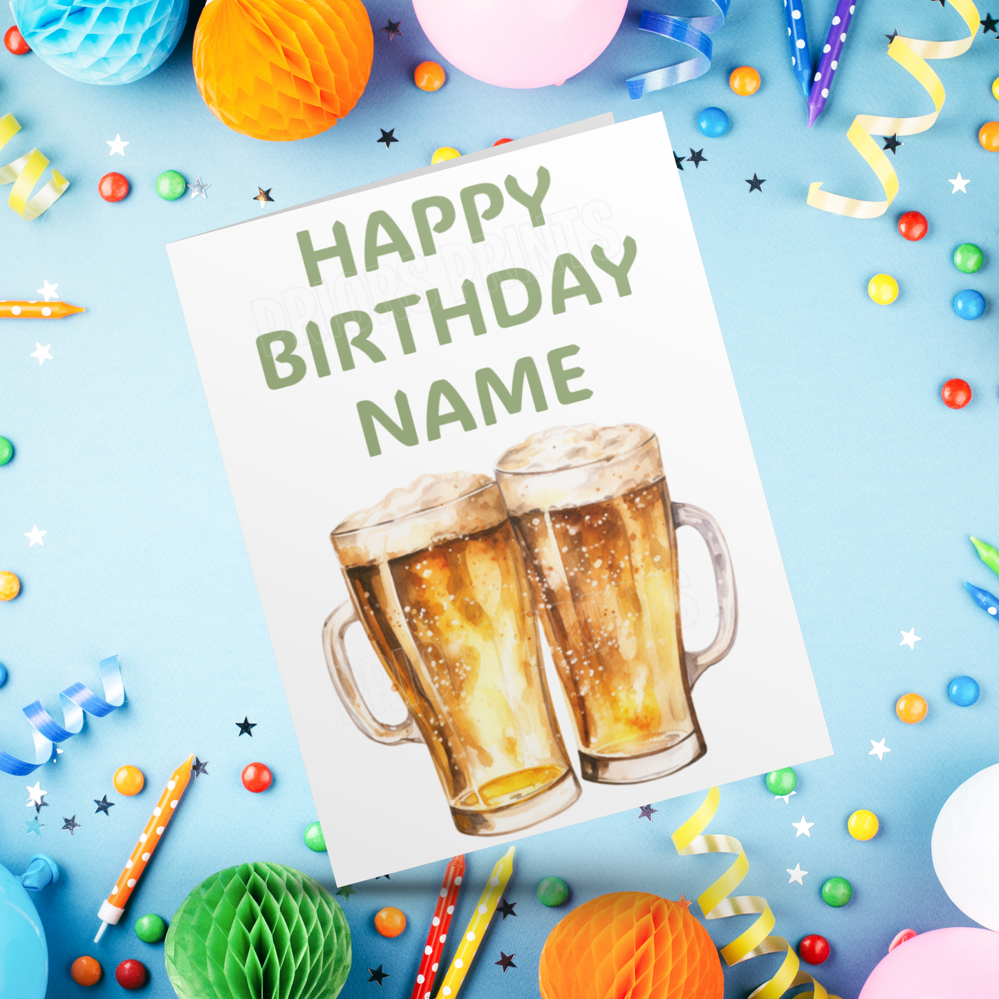 Personalised Beer Birthday Card