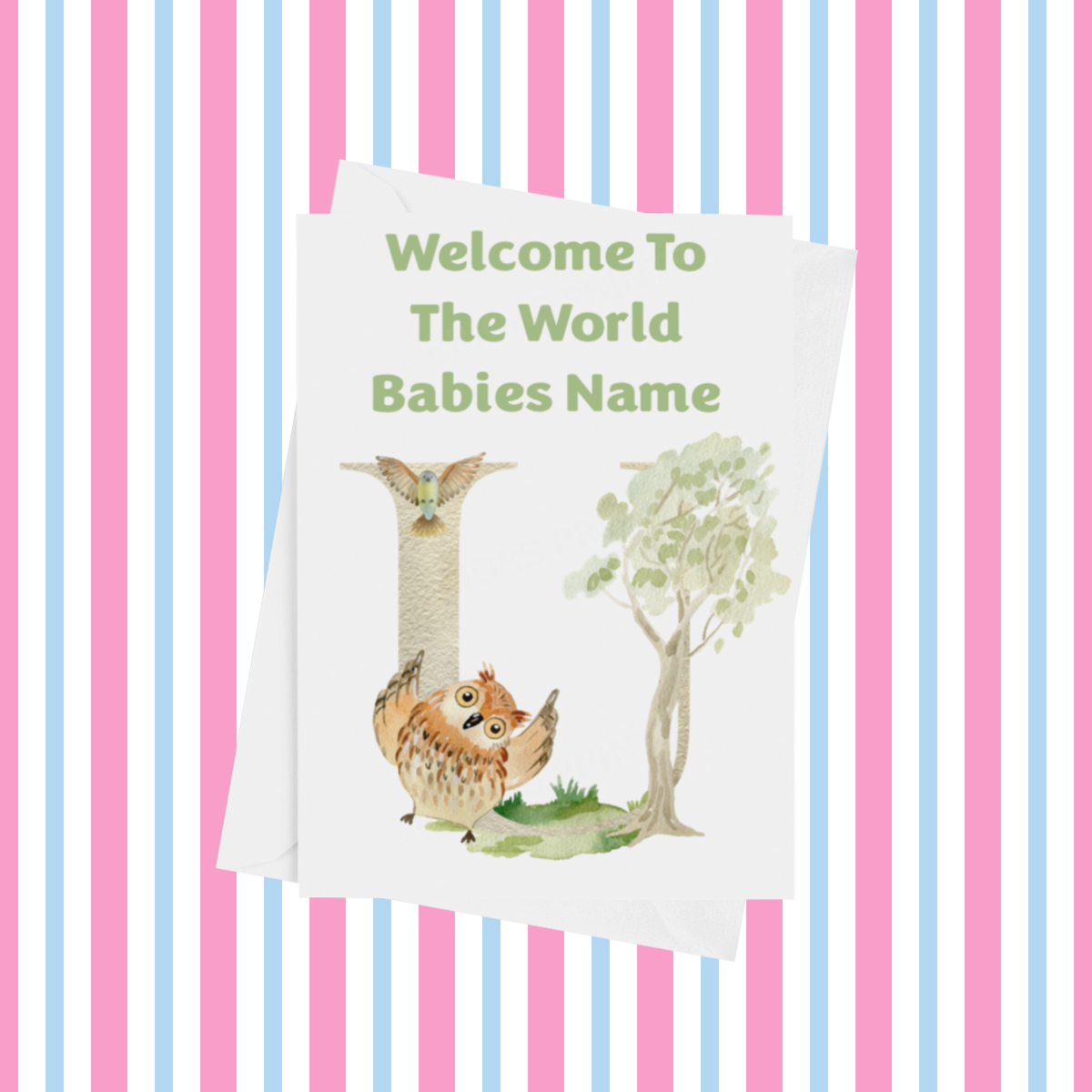 Welcome To The World Music Animals Personalised Card for New Baby
