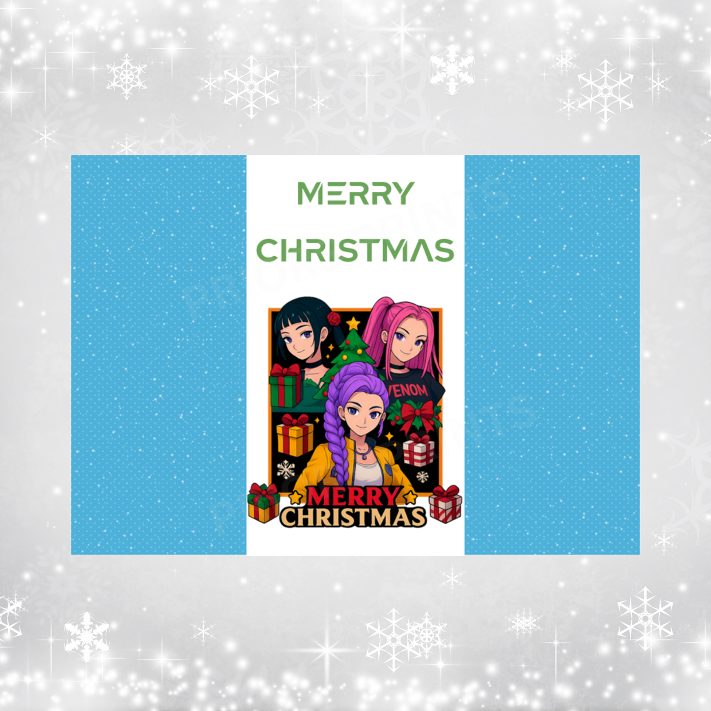K Pop Demon Hunter Christmas Chocolate Bar Wrapper