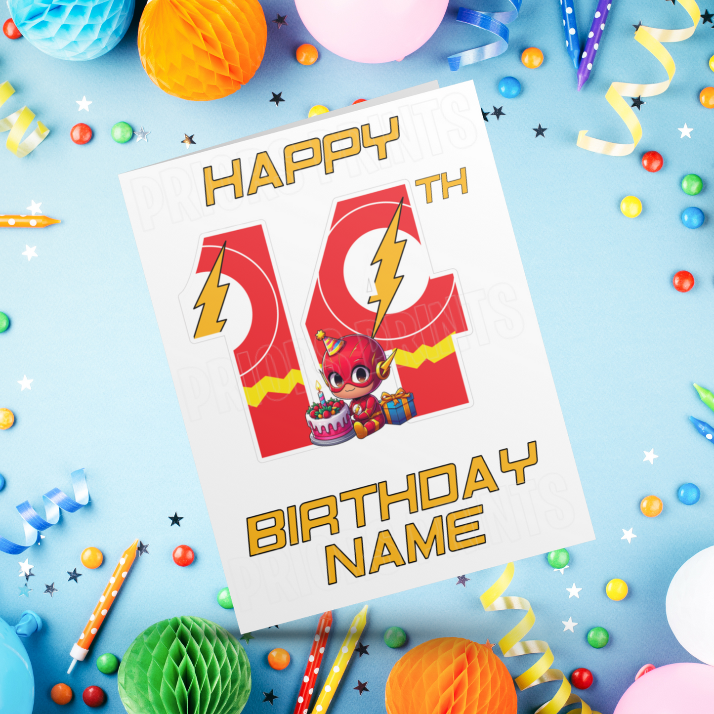 Personalised The Flash Birthday Card with Age 1-20 Years (Marvel)
