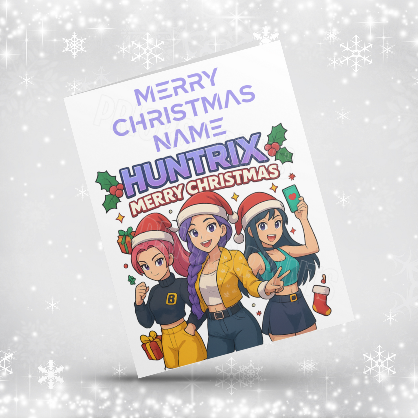 K Pop Demon Hunters Personalised Christmas Card NEW