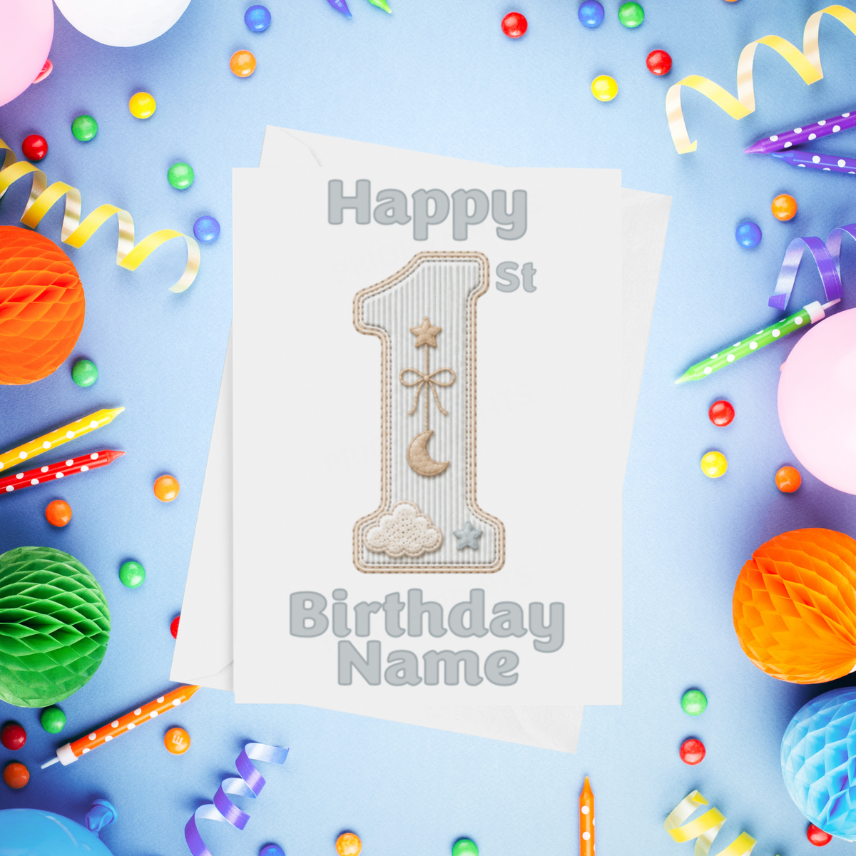 Blue Bear Personalised Birthday Card Ages 1-9