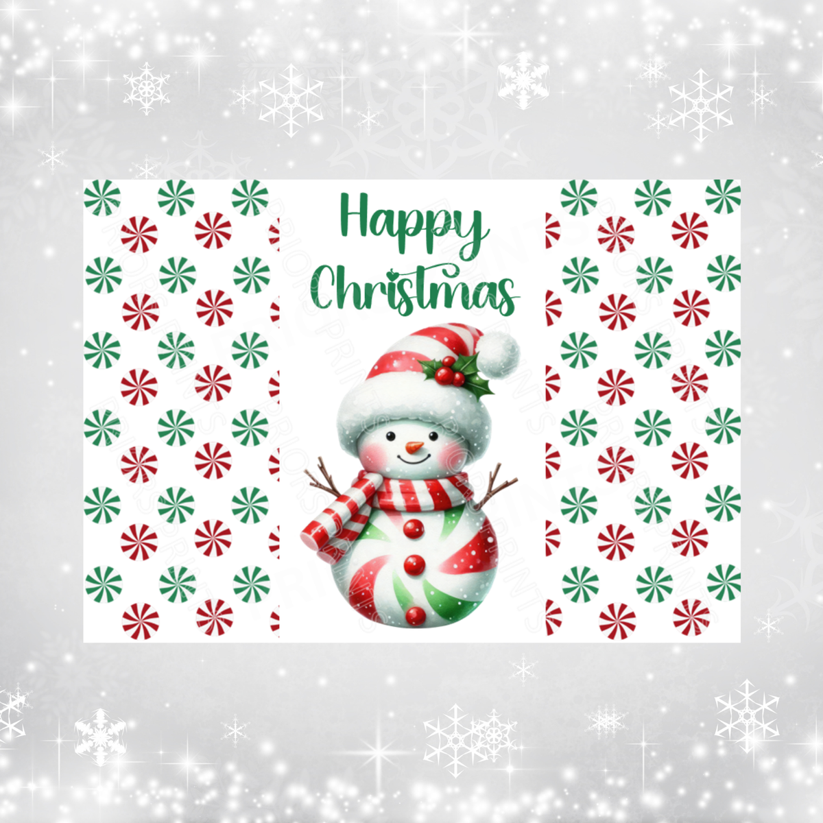 Green Christmas Chocolate Bar Wrapper