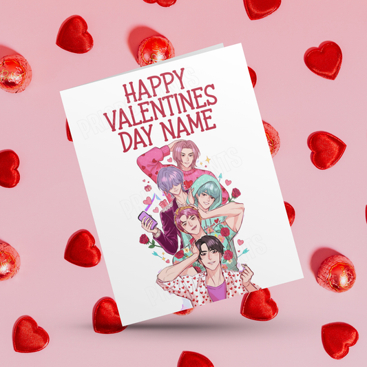 K-Pop demon Hunter Boys Personalised Valentines Card I Saja Boys I Jinu I Abs I Abby I Mystery I Romance I Baby