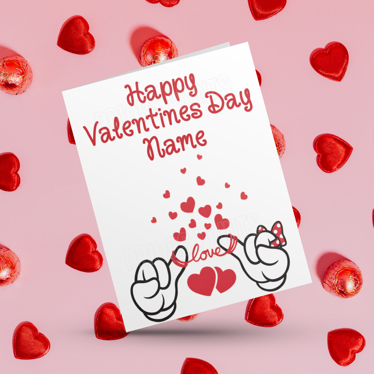 Personalised Mickey & Minnie Mouse Valentines Day Cards