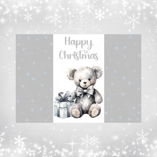 Silver Christmas Chocolate Bar Wrapper