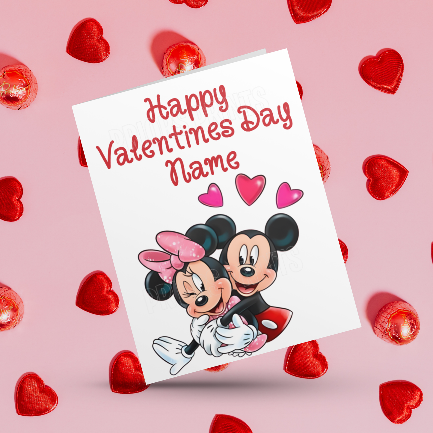 Personalised Mickey & Minnie Mouse Valentines Day Cards