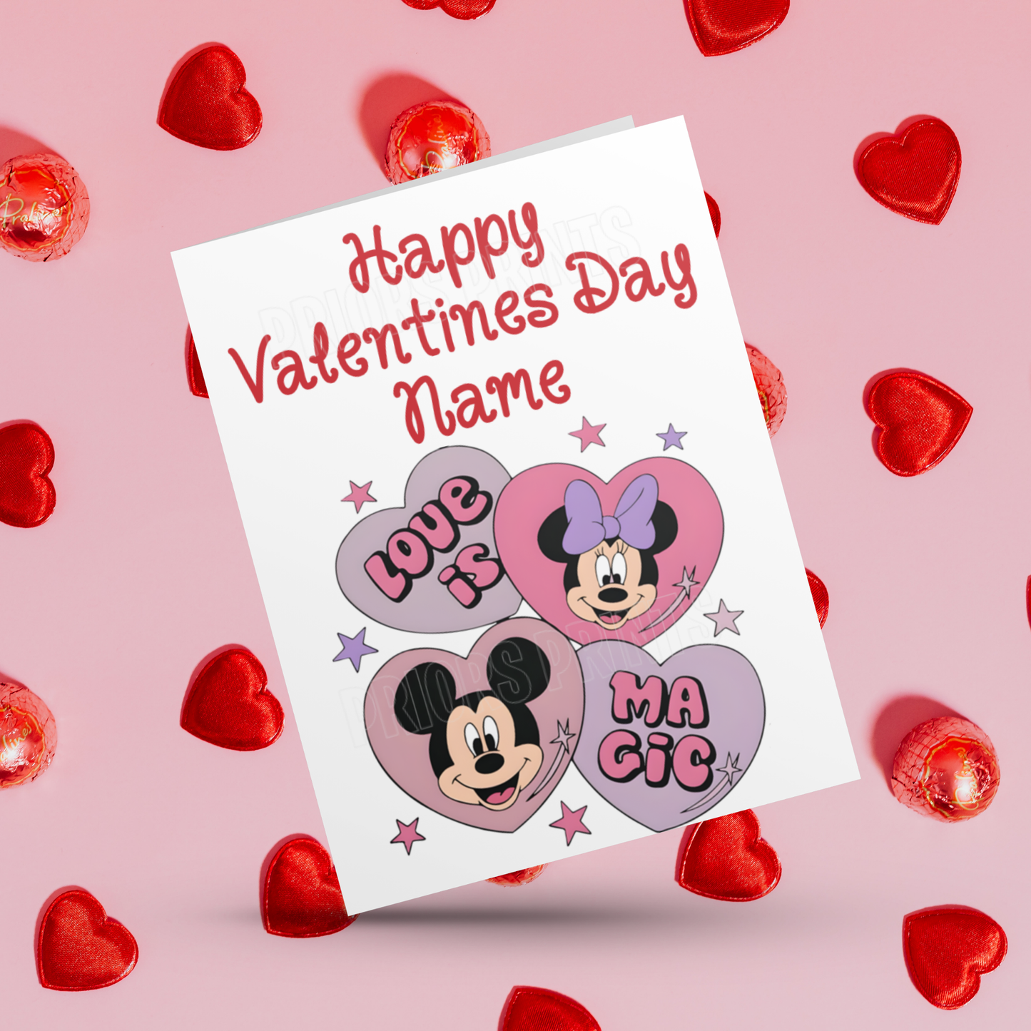 Personalised Mickey & Minnie Mouse Valentines Day Cards