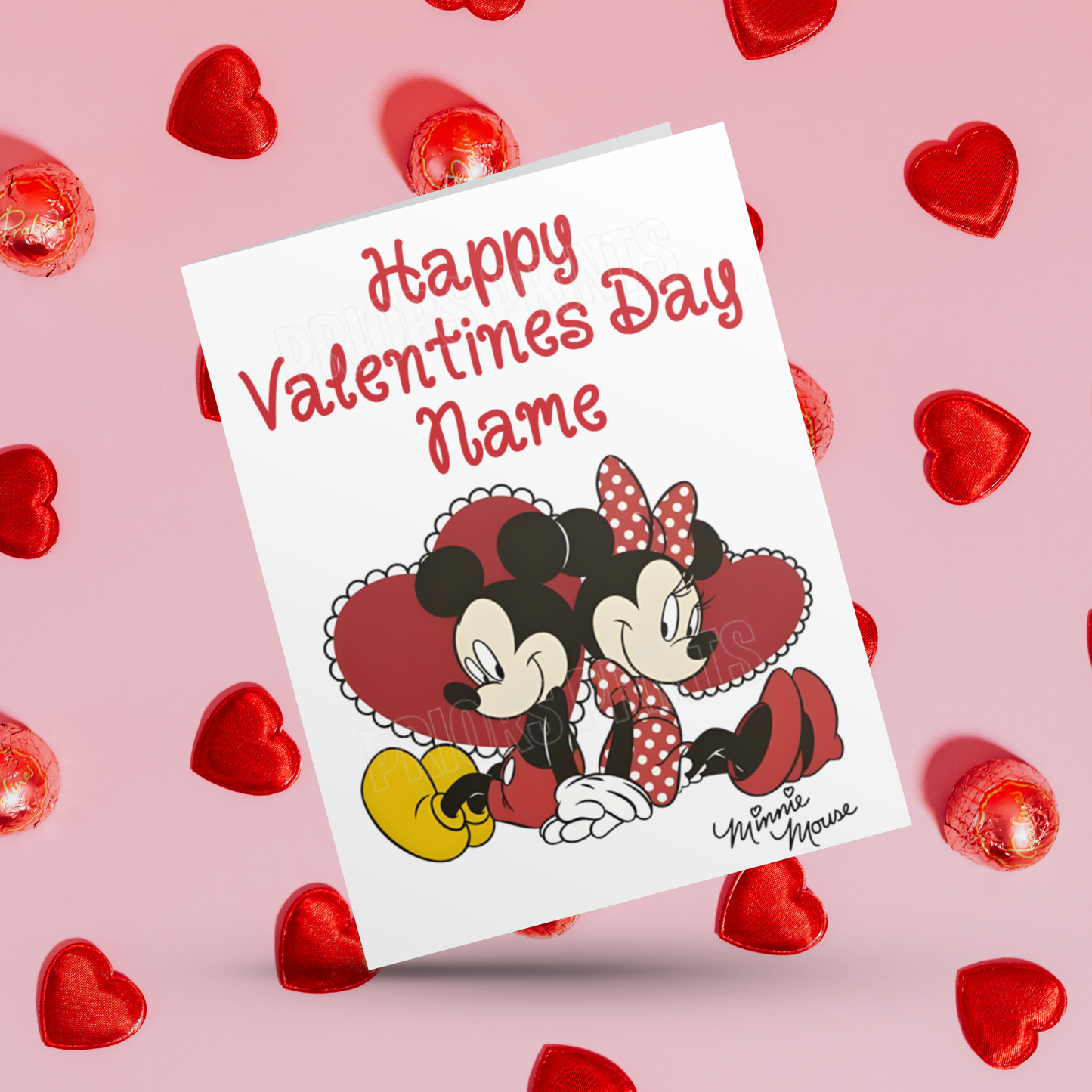 Personalised Mickey & Minnie Mouse Valentines Day Cards