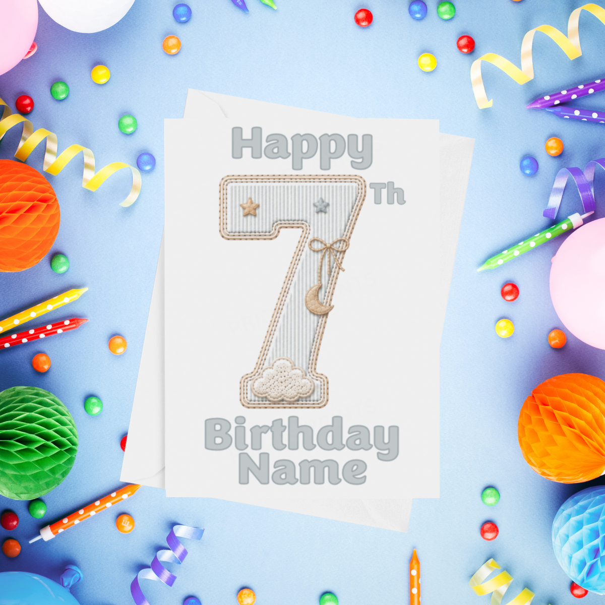 Blue Bear Personalised Birthday Card Ages 1-9
