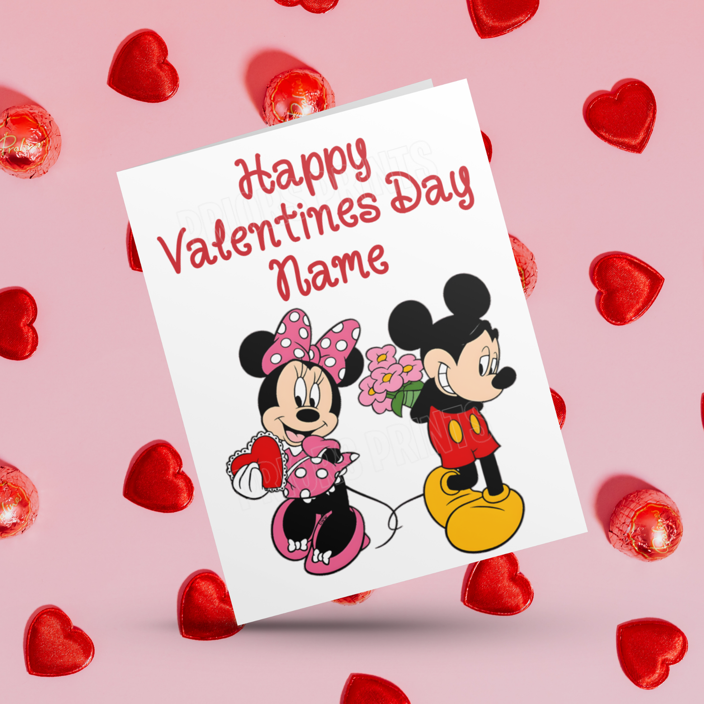 Personalised Mickey & Minnie Mouse Valentines Day Cards