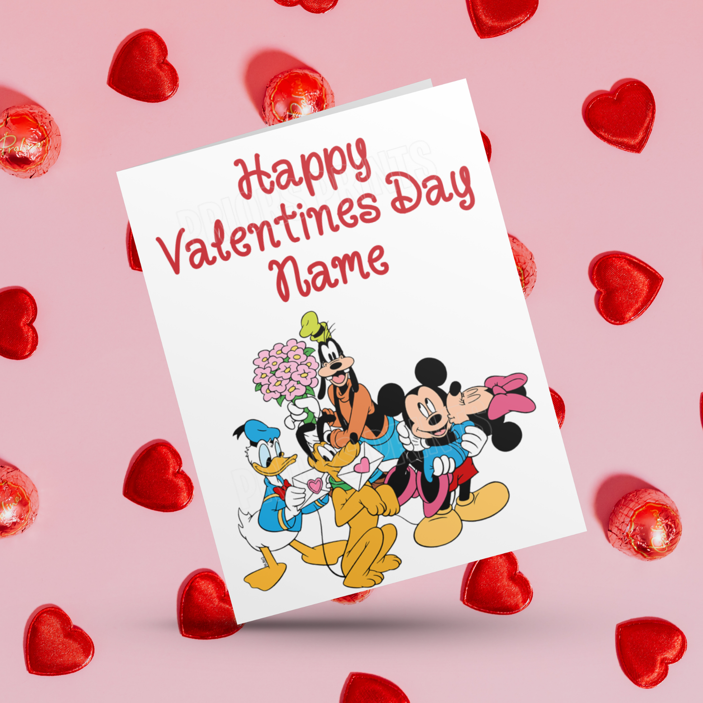 Mickey Mouse & Friends Personalised Valentines Day Card I Minnie Mouse I Donald Duck I Daisy Duck I Pluto I Goofy I Disney