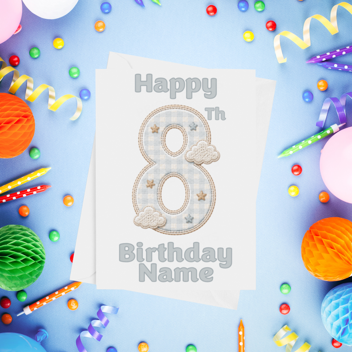 Blue Bear Personalised Birthday Card Ages 1-9